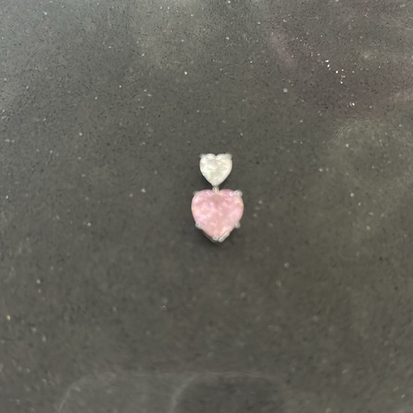 Double heart dangle pendant(for necklace,not included) .925 stamped - Picture 1 of 7